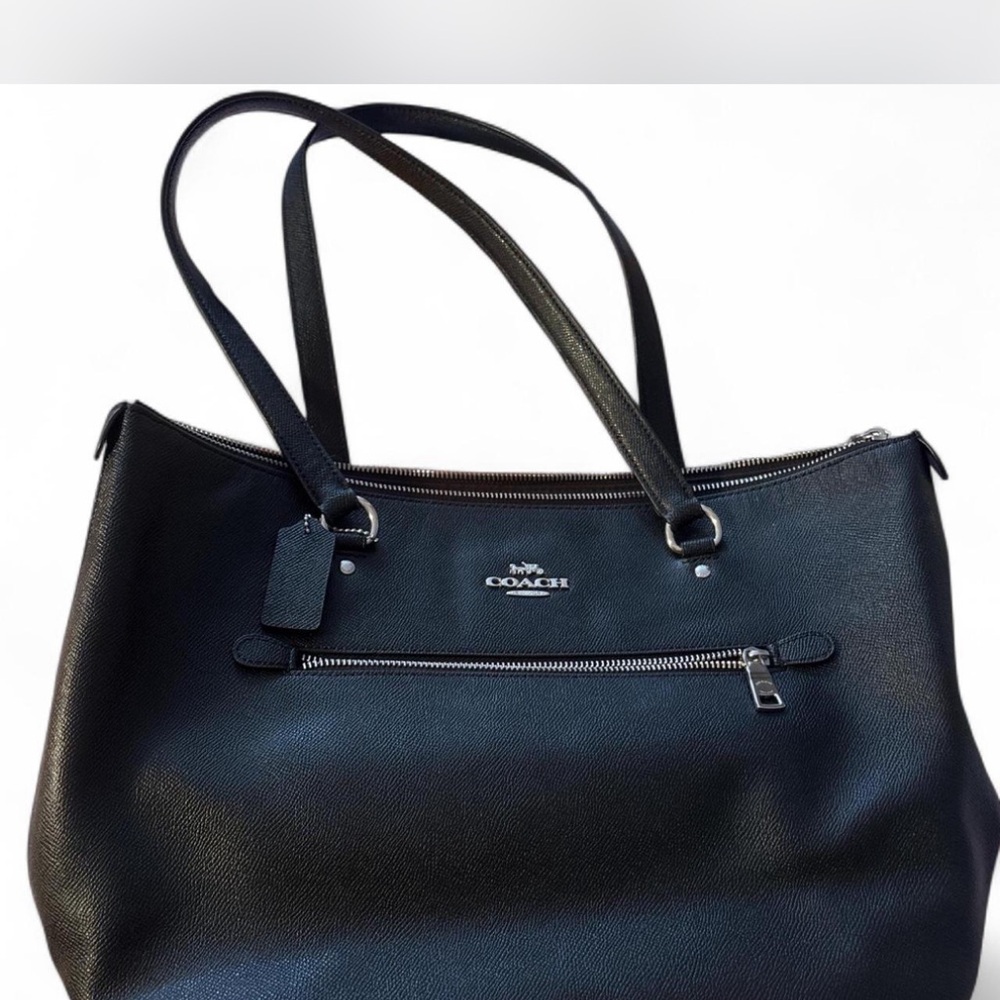 Coach Black Leather Zip Tote